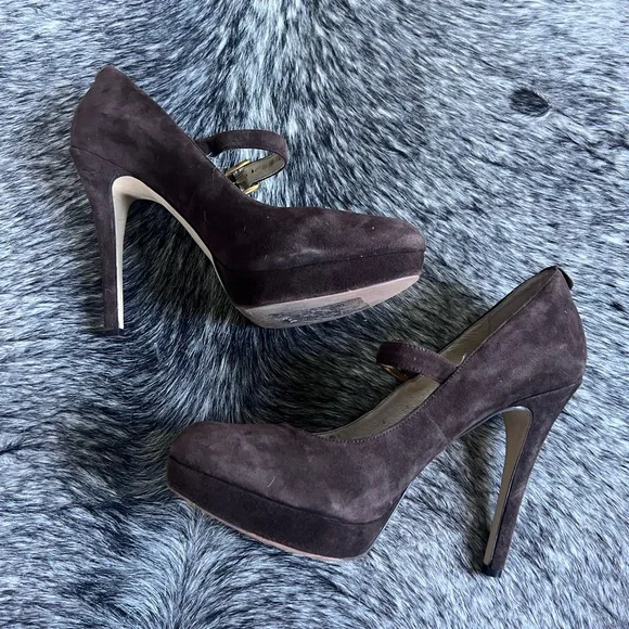 Michael Kors Brown Suede Mary Jane Heels - Picture 8 of 12
